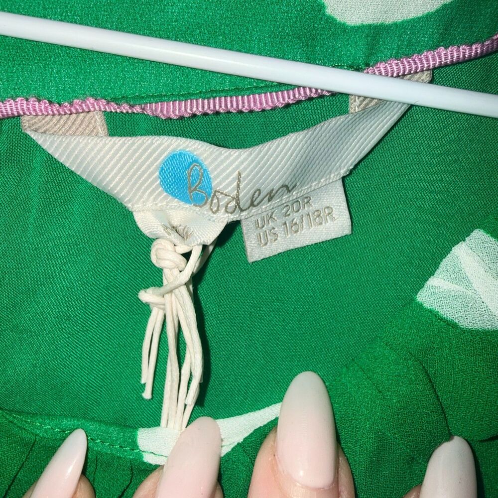 Boden Polka Dot Dress - Green/White 16/18 - Picture 4 of 9